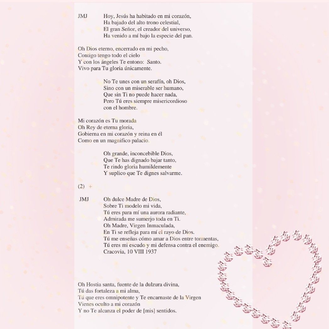Divina Misericordia - Palabras Del Libro De Santa Maria Faustina