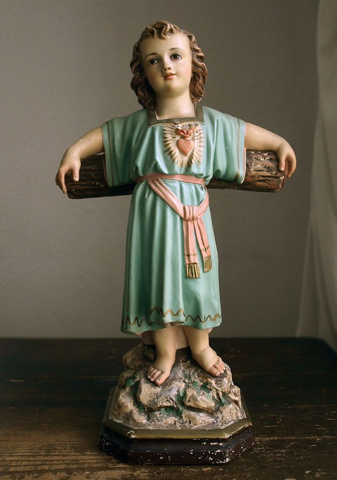 Divino Niño Jesús Te Amo - Etsy Young Jesus With Cross On The Rock Mountain Religious