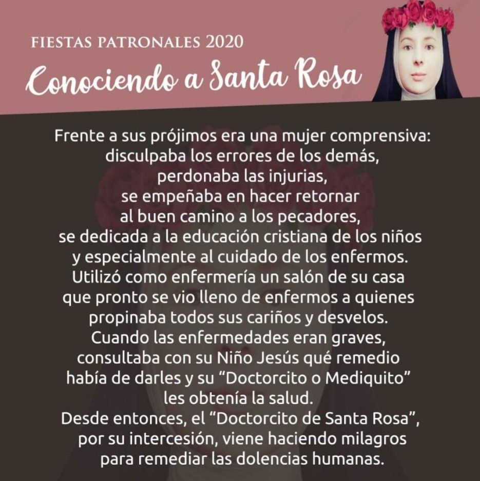 Santa Rosa de Lima - Te Amamoste Admiramossanta Rosacuan Inexpresable Ha Sido Tu